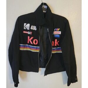 Kodak Ultra 36 Vintage Jacket Womens M Utility Lightweight Coat Black Zip Up